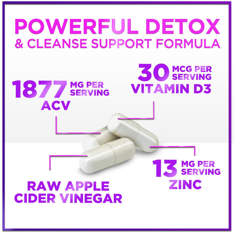 Apple Cider Vinegar 1877mg Per Serving - Extra Strength ACV Pills with Vitamin D3 - Non-GMO Apple Vinegar Supplement Capsules Sourced from The Mother for Digestion & Immune Support - 120 Capsules 120 Count (Pack of 1)