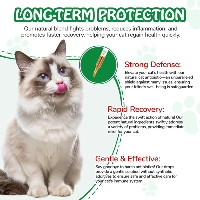 Antibiotics for Cats, Cat Antibiotics, Supports Immune & Cats Allergy Itch Relief, Health Supplies cats UTI Cat Multivitamin, 60ml 1pcs