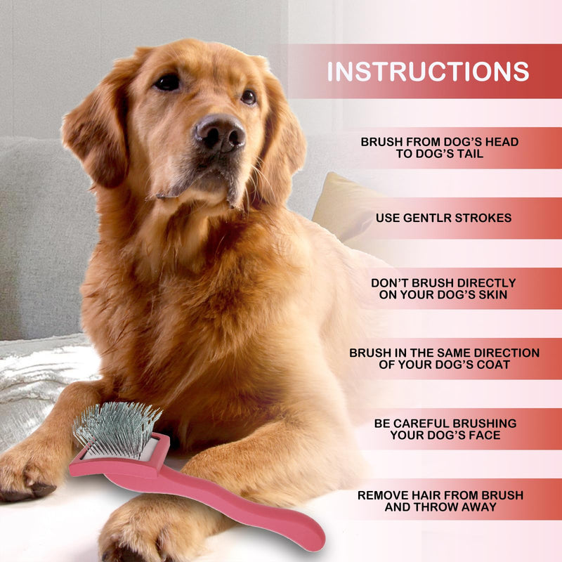 Dog Slicker Brush for Goldendoodles & Golden Doodle Brush for Grooming Kit - Dog Brush for Goldendoodle, Labradoodle, Poodles - Pet Hair Brush for Short & Medium Haired Dogs -Small (Red) - BeesActive Australia