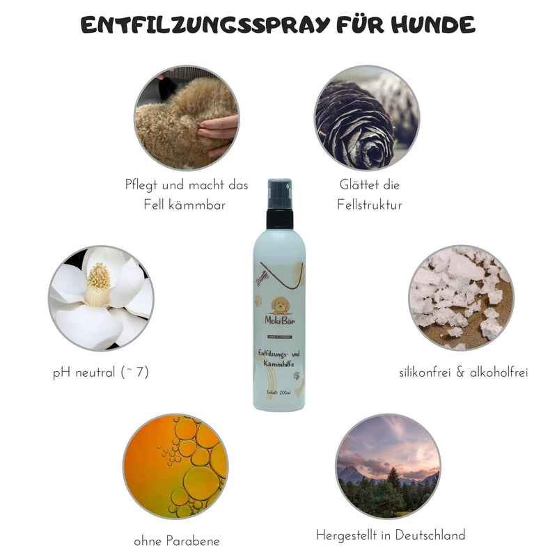 Moki Bear detangling spray and combing aid for dogs I 200ml I Nourishes and makes the fur easy to comb - BeesActive Australia