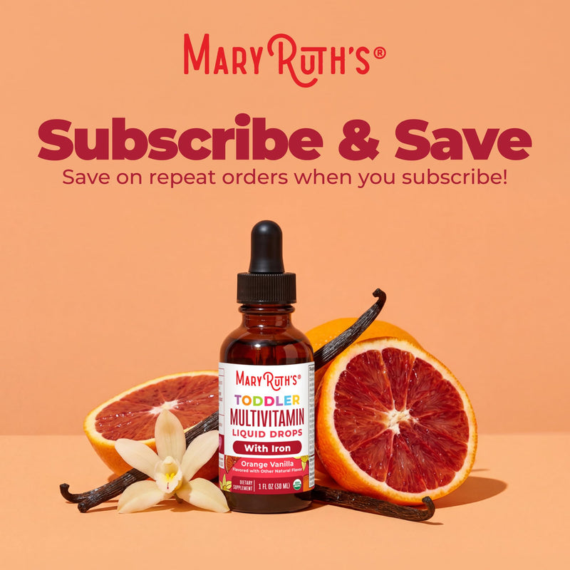 MaryRuth's Organic Toddler Multivitamin Drops with Iron, Vegan, 30 Servings | USDA Organic, Immune Support, Bone Health, Growth & Development, Overall Wellness Cocomelon Todder Multi + Iron