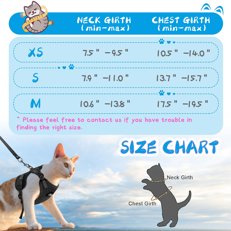 Supet Cat Harness and Leash Set for Small to Large Cats Adjustable Cat Vest Harness with Reflective Trim Universal Cat Leash and Harness for Cats/Puppies Medium (Chest: 17.5" - 19.5"） Beige - BeesActive Australia