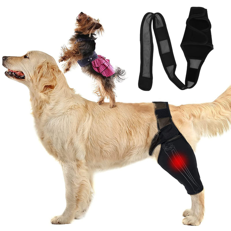 ZJchao Dog Elbow Protector Pads for Canine Elbow and Shoulder Support Elbow, Dog Knee Leg Sleeve, for Dysplasia, Osteoarthritis, Elbow Calluses, and Shoulder Dislocation, Small Medium Dogs (L) XL Black