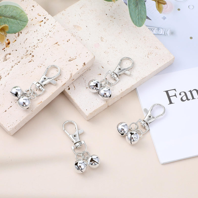 4 Pack Dog Cat Collar Bell, Loud Dog Collar Bells for Pet Training Small Dog Bell Silver Cat Bell for Collar Charm Dog Collar with Bells for Dog - BeesActive Australia