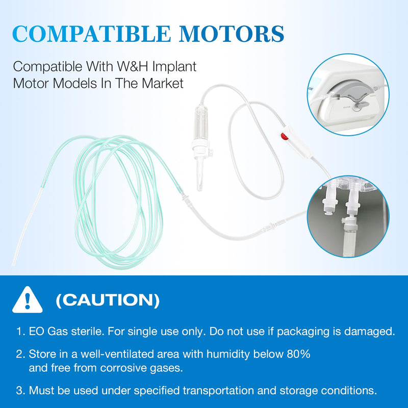 Dental Disposable Irrigation Tubes for W&H Implant Motor Systems, Irrigation Cooling Tubes - Sterile Packaged Tubing Pack of 10 W&H（10PCS)
