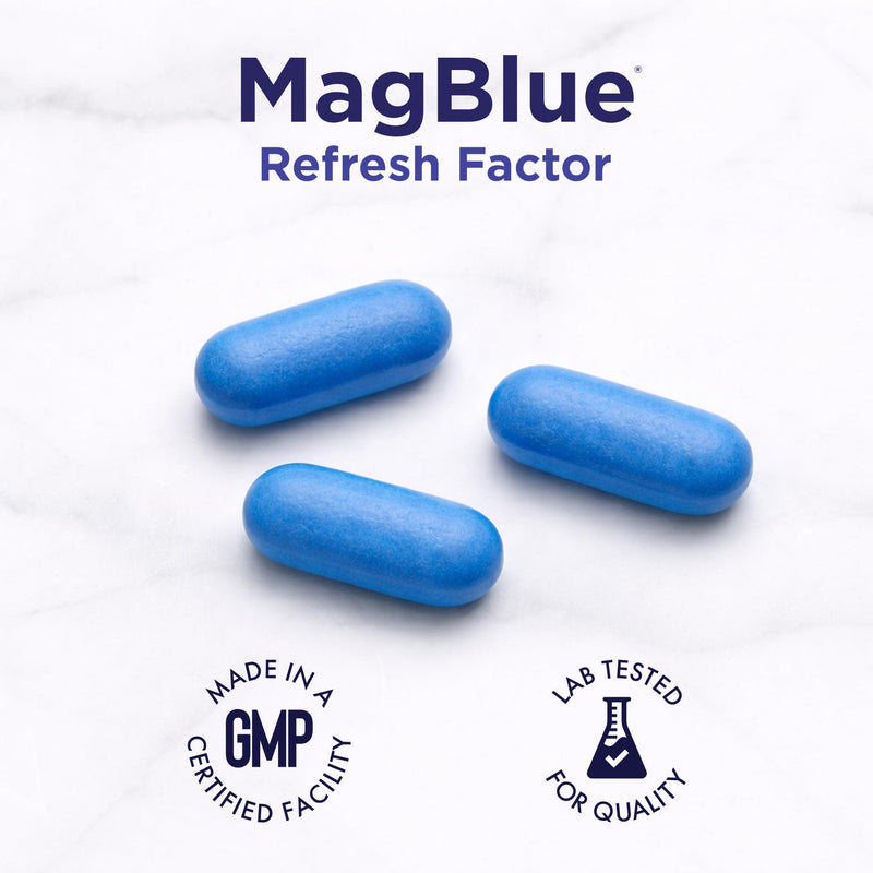 Purity Products MagBlue Refresh Factor Magnesium Bisglycinate + Ashwagandha | Restful Sleep, Rejuvenation, Stress Relief & Cortisol Support - with Vitamin D3, Zinc & Boron - 90 Tablets