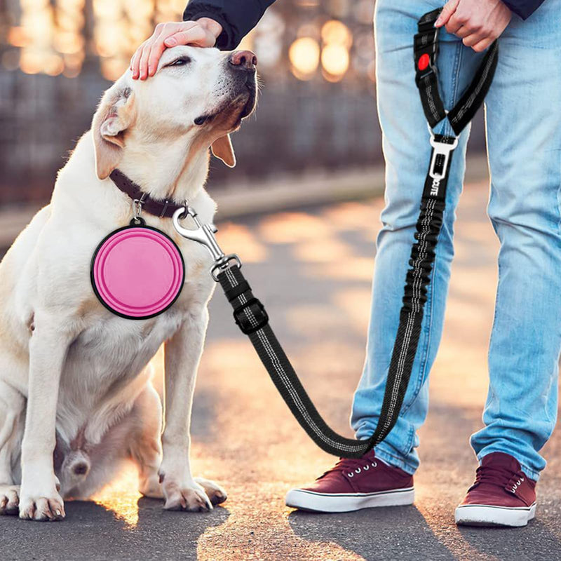 4-in-1 Removable Dog Seat Belt for Car: Adjustable Pet Car Harness, Retractable Dog Car Harness Seatbelt with Poop Bag and Dog Bowl, Restraint Secures to Vehicle Headrest, Blue - BeesActive Australia