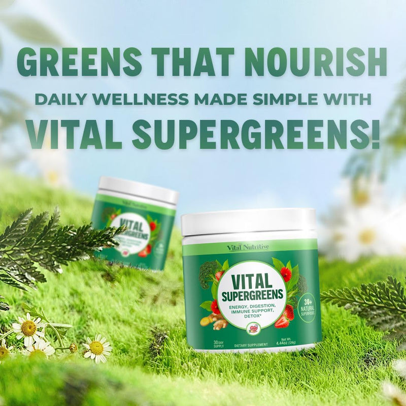 Vital Greens Superfood Powder, 30+ Ingredients ‚Äì Daily Green Drink Powder w/Probiotics & Superfoods ‚Äì Supergreens for Energy, Gut Health, Digestion Support, Plant-Based, Vegan Superfoods