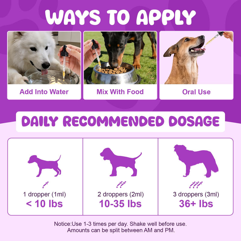 Liquid Dog Allergy Drops for Itchy Skin & Paws, Seasonal Allergies, Allergy Relief Drops for Cats Immune, Digestive Support 60mL Natural Cats & Dog Yeast Infection Relief for All Breeds