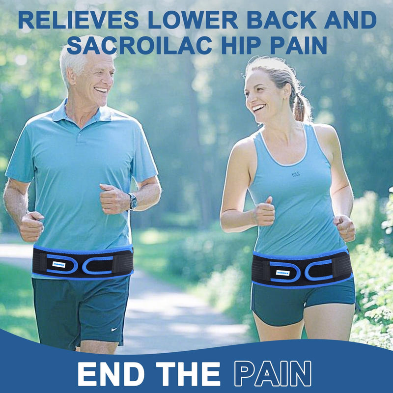 Sacroiliac SI Joint Hip Belt With 360°Anti-slip strips for Men and Women Adjustable Pelvic Support and Lower Back Brace Belt for Sciatica,Pelvis,Lumbar & Nerve Pain Si Joint(Universal) Universal (Hip Size 26"- 44") - BeesActive Australia