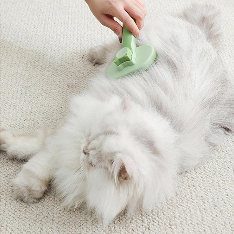 Cat brush, self-cleaning pet brush, for long hair and short hair, removing loose fur and dirt - BeesActive Australia