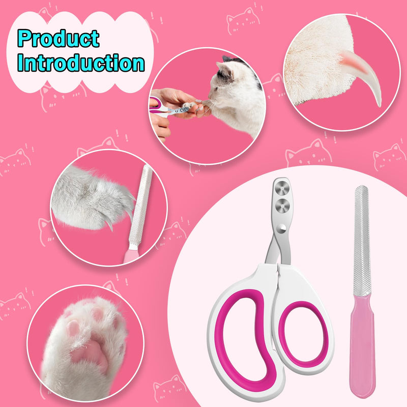 Cat Wrap for Cutting Nails, 2 Different Sizes Cat Restrain with Cat Nail Clipper and Nail File,Velcro Fabric for Cats,Cat Grooming Wrap,Self-Adherent/Anti-Scratch/Escape/Bitten( L21.6in &XL27.6in ) - BeesActive Australia