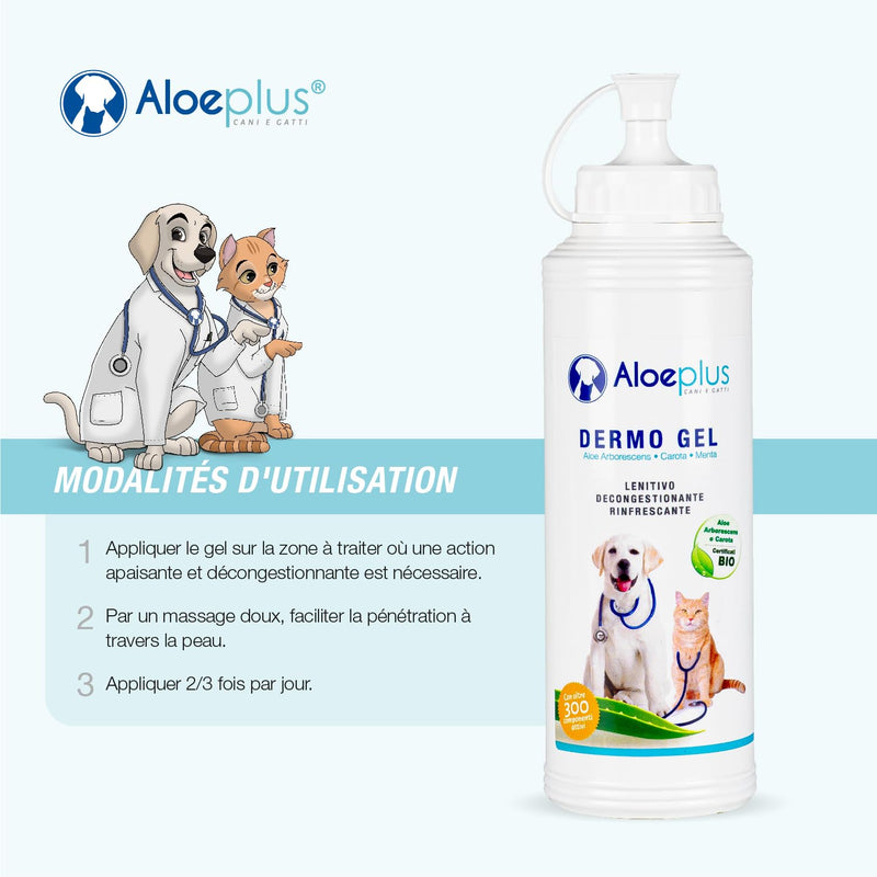 Dermo Gel for Dogs 200ml - Dog Ointment for Skin Irritation and Sensitive Skin, Dog Itch Relief, Soothing and Decongestant with Organic Arborescens Aloe Gel, 100% Natural Ingredients