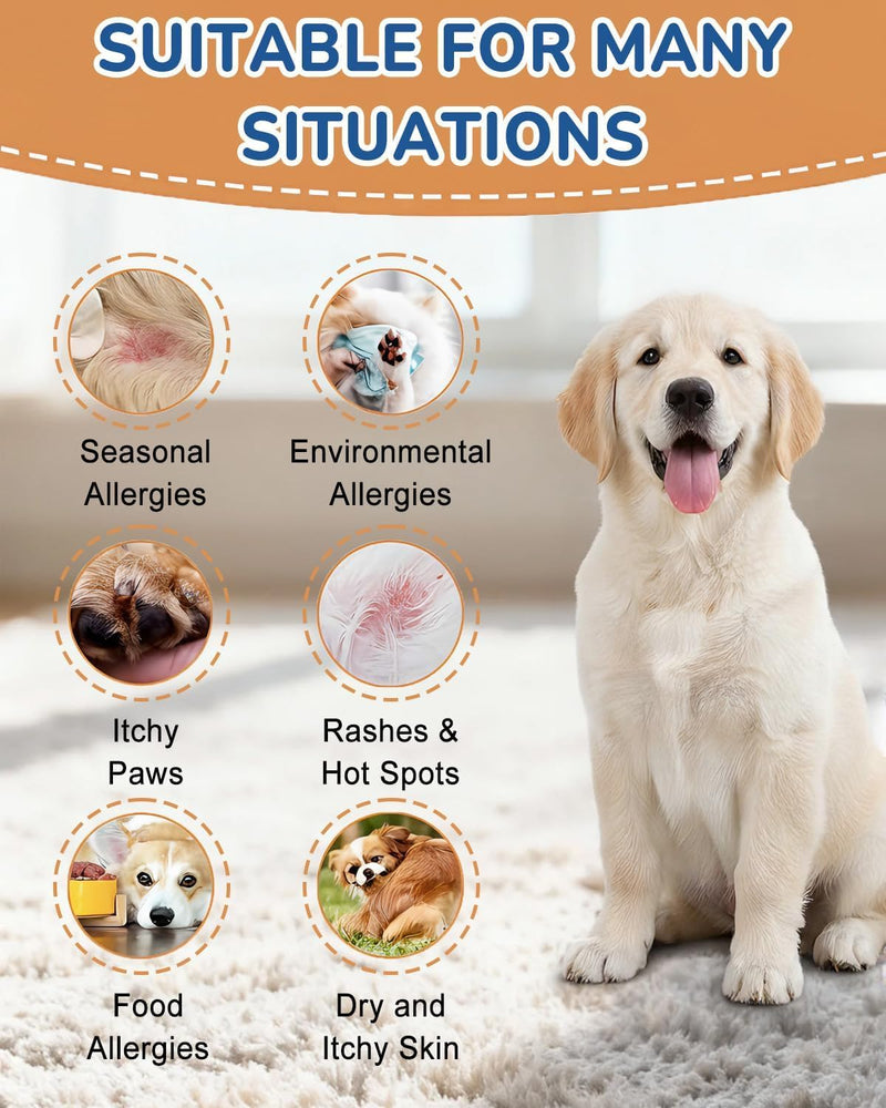 Dog Allergy Chews 260Ct - 23oz Dog Supplements for Itchy Skin and Paw Licking, USA Lab Formula with Probiotics, Dogs are Human Multivitamin Itch Relief, Boost Immune System (260CT)