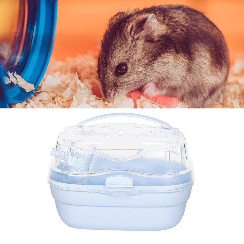 Hamster Transport Box Hamster Carrying Cage Portable Hamster Carrying Bag Small Animal Carrying Bag for Outdoor Travel (Cream Blue) - BeesActive Australia