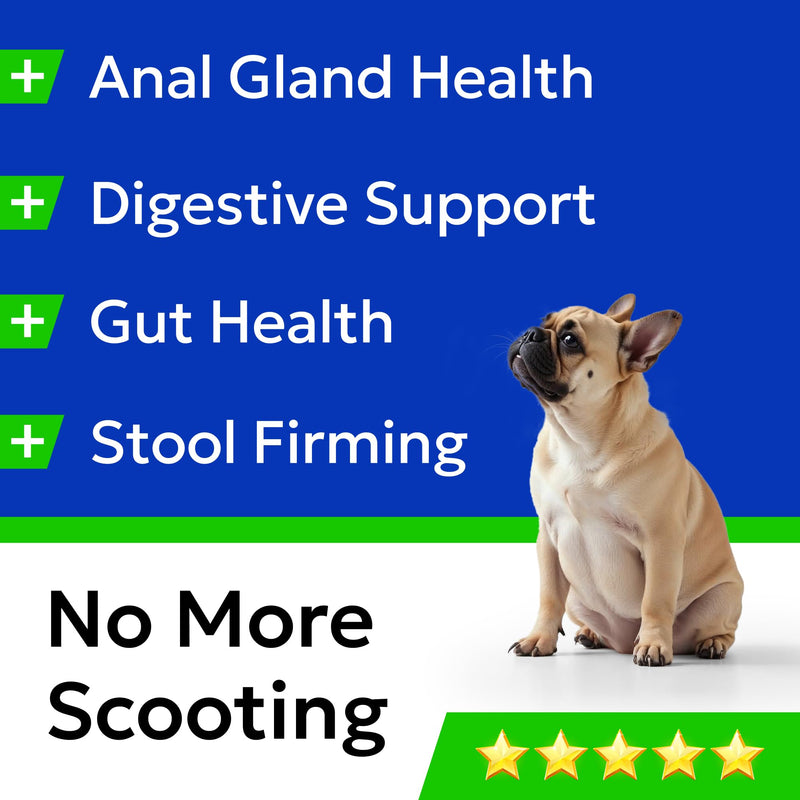 BARK&Spark Gland Guard - Anal Gland Support - Scoot Treatment - Prebiotics & Digestive Enzymes Supplement for Dogs Digestion & Gut Health. Proprietary Blend: Beet, Psyllium, Dandelion & Pumpkin 120Ct Bacon - PawsPlanet Australia