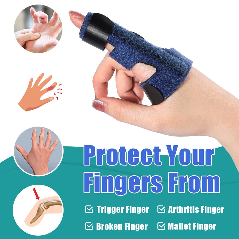 Sumifun Trigger Finger Splint for Right and Left Hand, Mallet Finger Brace for Index Middle Ring Pinky, for Straightening Dislocated Fingers, Releasing Arthritis Pain