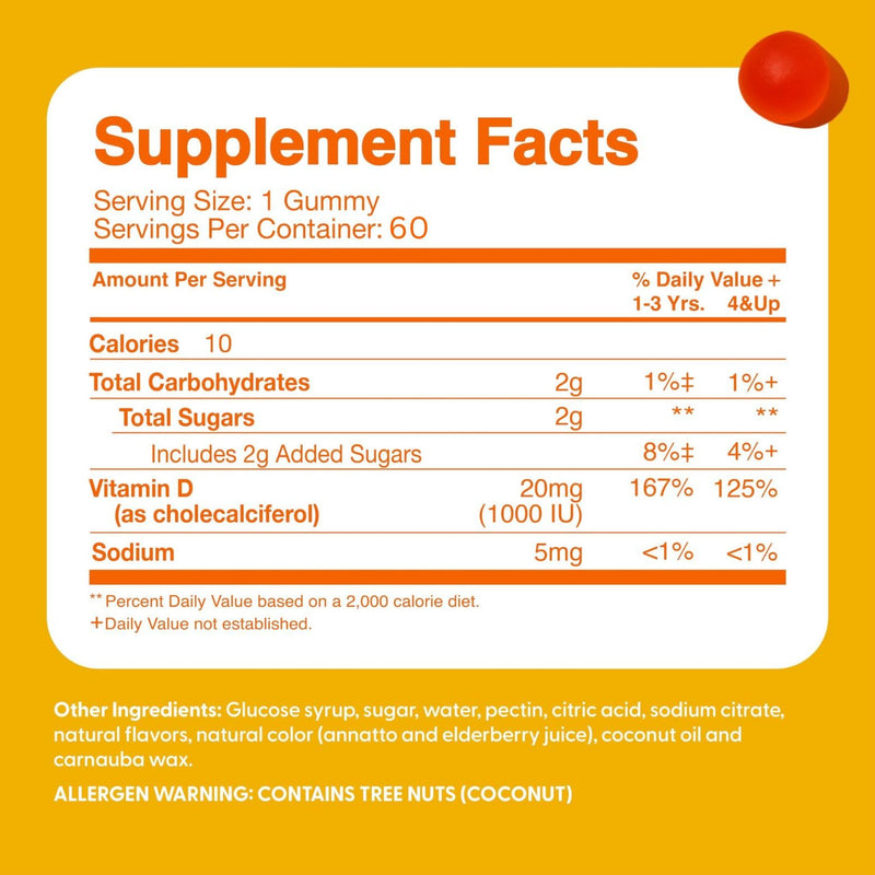 Vitamin D3 + K2 1000IU Gummy Vitamins for Kids (60 Day Supply) by Feel Great Vitamin Co | 60 Gummies | Delicious Plant Based Gummies | Supports Healthy Bones, Teeth, Mood, Immune System* | Vitamin D3 for Immune & Bone Support, Citrus Flavor, Vegetarian...