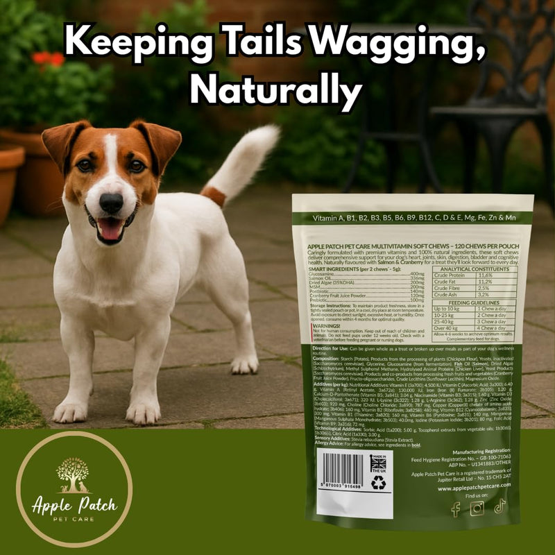 Premium Dog Multivitamin Soft Chews – Complete All-in-One Supplement for Joint, Skin, Coat, Digestion, Heart, Brain & Immune Health - Natural Ingredients - Full Wellbeing Support