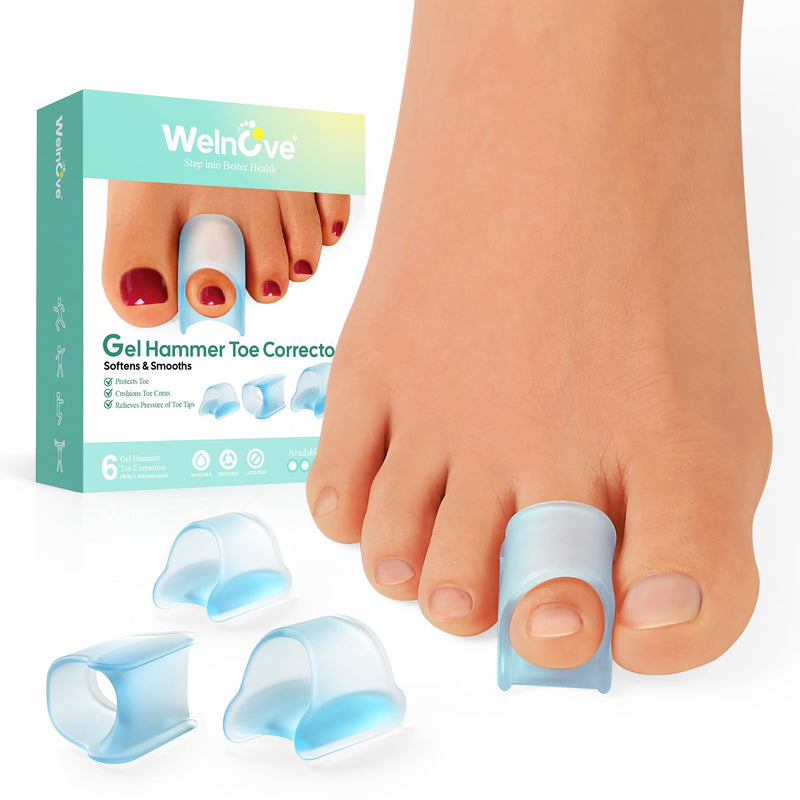 Welnove 12-Pack Gel Toe Separators + 6 PCS Toe Splints Realign Bent, Curled, Crooked, Claw, Hammer Toes - Toe Straighteners for Men and Women - BeesActive Australia