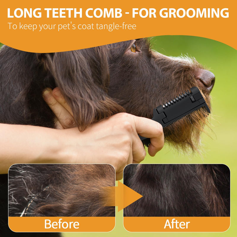 2 Pcs Razor Comb for Dogs Cats with 20 Pcs Extra Blades Pet Razor Comb 2 in 1 Trimming&Grooming, Dog Cat Brush that Cuts Hair, Hair Cutter Comb for Dog Cat, Pet Hair Trimmer Grooming Comb for Dog Cat - BeesActive Australia