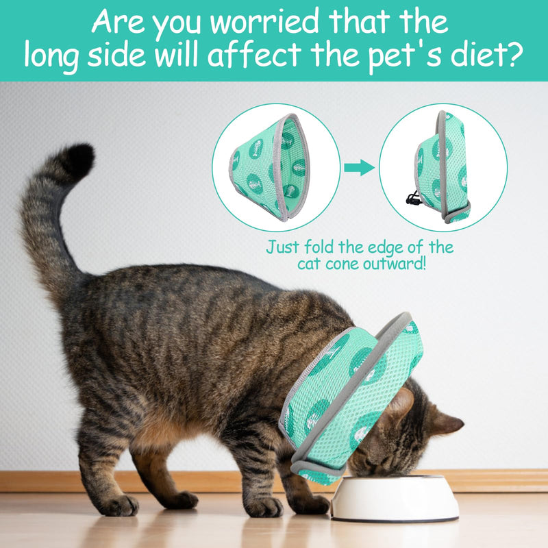 Cat Neck Brace, Soft Cat Neck Brace for Small Cats, Cat Neck Brace for After Injuries, Adjustable Neck Brace for Cats, Prevents Licking Wounds Cat Collar Green S - BeesActive Australia