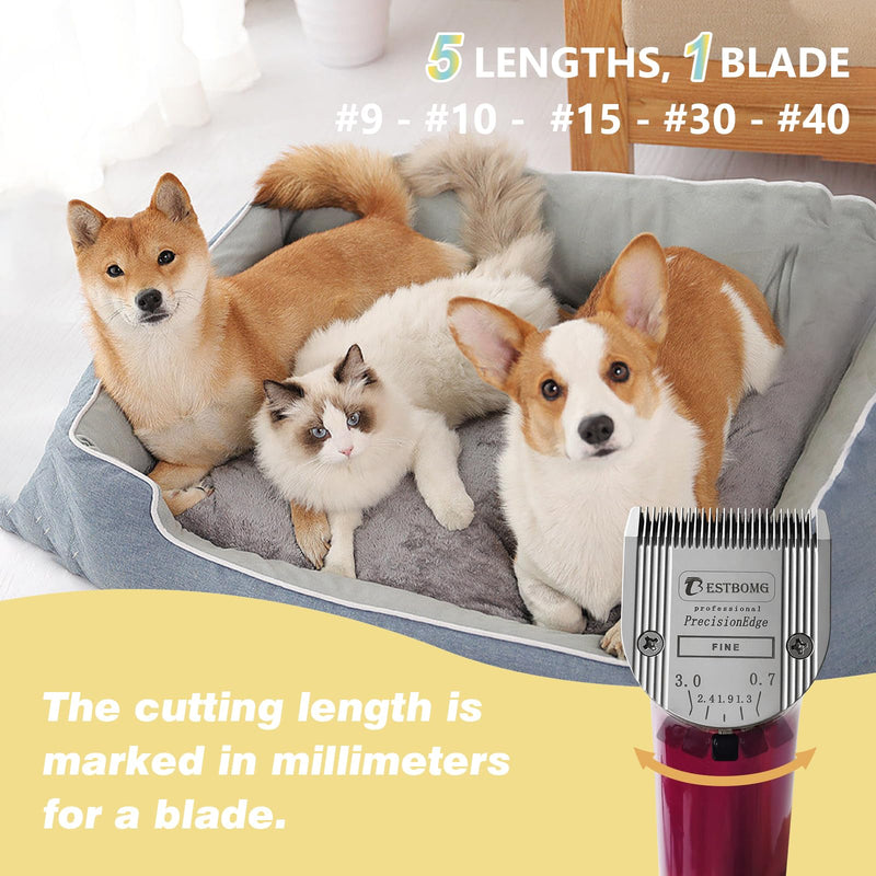 Professional Animal Dog Pet 5-in-1 Adjustable Fine Blade Cut Length 0.7-3mm,Compatible with Wahl Arco,Bravura,Chromado,Creativa,Figura and Motion Clippers(2 PCS) - BeesActive Australia