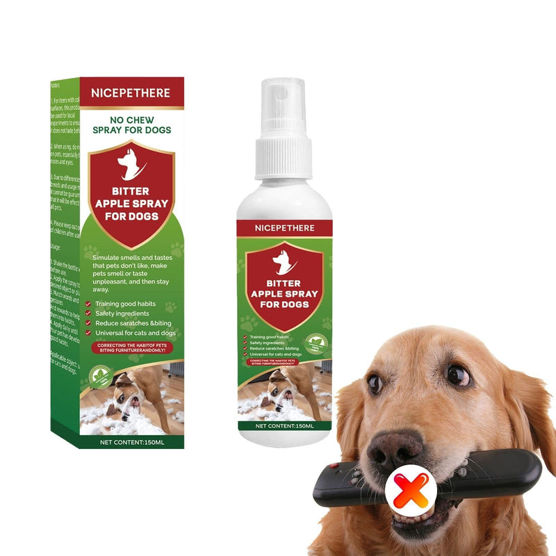 No Chew Spray for Dogs,Bitter Apple Spray for Dogs to Stop Chewing,Can Effectively Protect The Safety of Furniture,Plant,Shoes, Etc,Safe for People and Pets,Alcohol-Free, Indoor/Outdoor Use,150ML