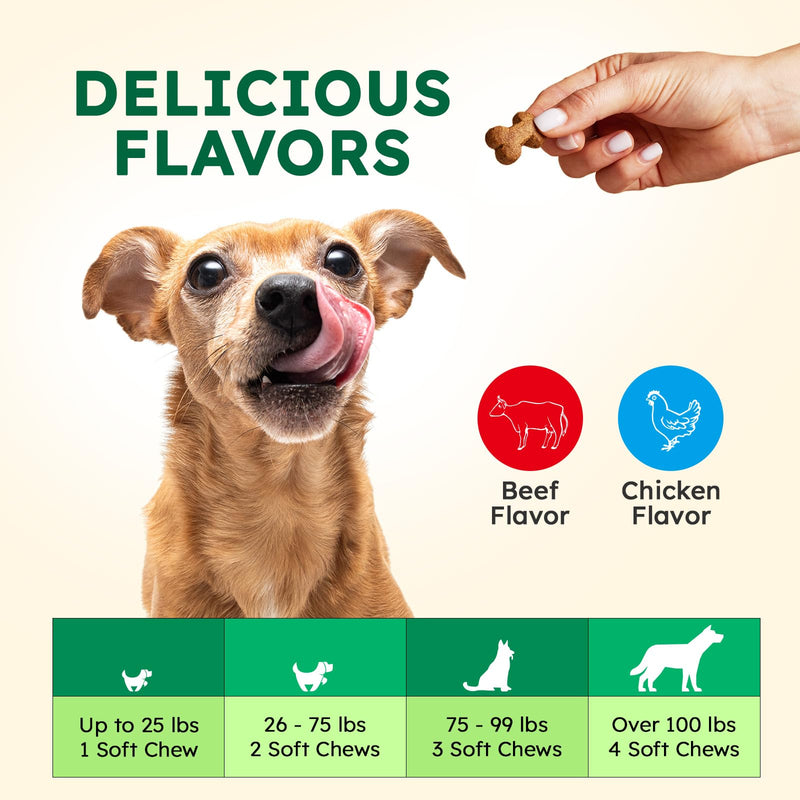 Anal Gland Chews 150Pcs - Constipation Relief for Dogs - Fiber Supplements, Natural Ingredients & Vitamins - Chicken Chicken Flavor