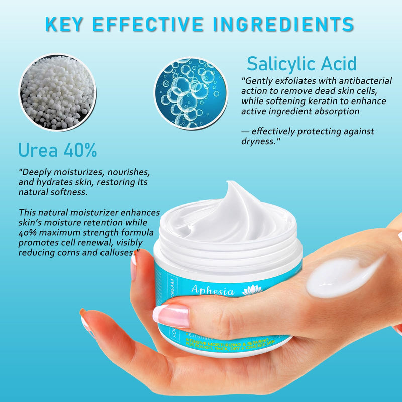 Urea Cream 40 Percent for Feet Maximum Strength w/ Vitamin E & 2% Salicylic Acid, Non-Greasy Formula Foot Cream for Summer Dry Cracked Heels - Intense Moisturizer Callus Remover for Hands, Foot, Body Camellia-Mild 5.3 Ounce (Pack of 1)