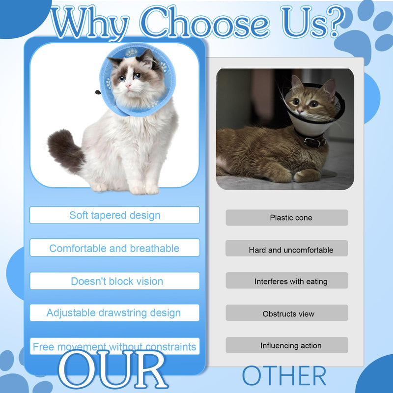 Neck Collar Cat Protective Collar Cat Adjustable Cat Collar Soft Recovery Collar Funnel Cat for Cats Pet After Surgery and Injuries (M) - BeesActive Australia