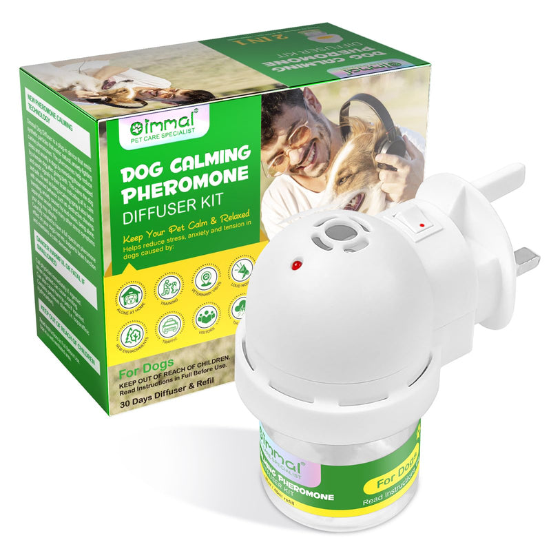 Dog Calming Pheromones Diffuser Kit, Dog & Cat Anxiety Relief Diffuser | 2 In 1 UK Plug-In Refillable 30 Days Diffuser + Refill 48ml, Comfort, Calming And Relax Anxious, Anti-Stress Behavioural Issues