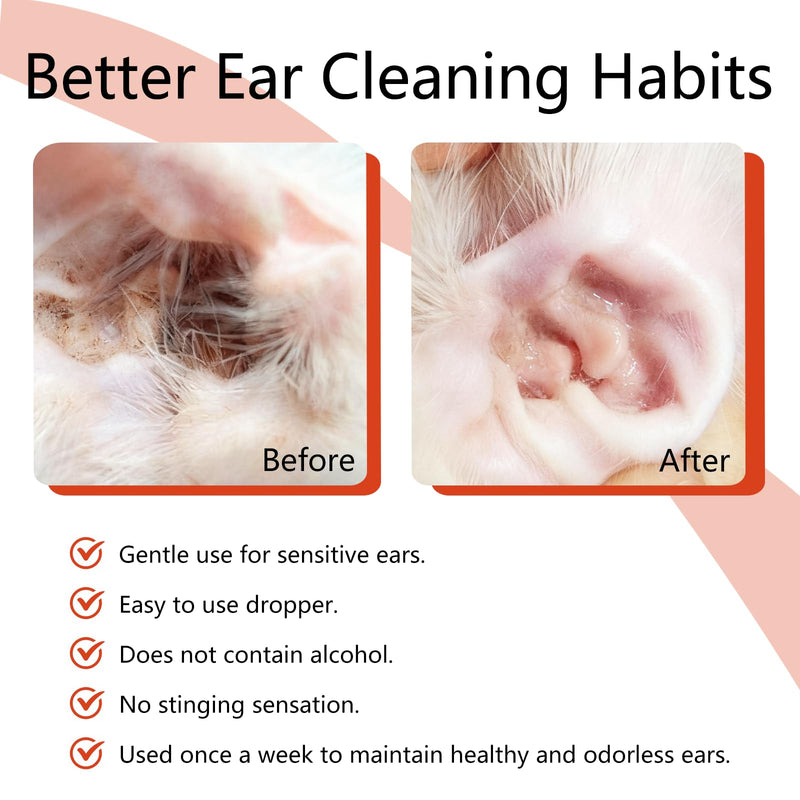 FlowFish Pet Ear Cleaner for Dogs Ear Infection Treatment, No-irritating Dog Ear Cleaner Solution for Treat Dog Ear Infection At Home with Gentle Caring [1.69 FL.OZ] 1.69 FL.OZ