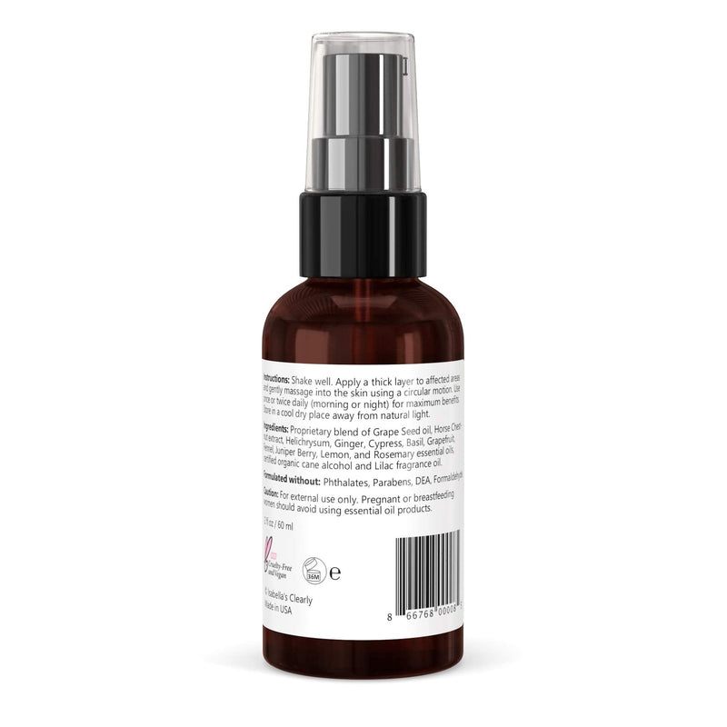 Isabella's Clearly VEIN, Best Natural Varicose Veins and Spider Vein Treatment For Legs, Face, Body | Topical Capillary Health Essential Oils and Herbal Extracts | Horse Chestnut, Helichrysum, Ginger - BeesActive Australia