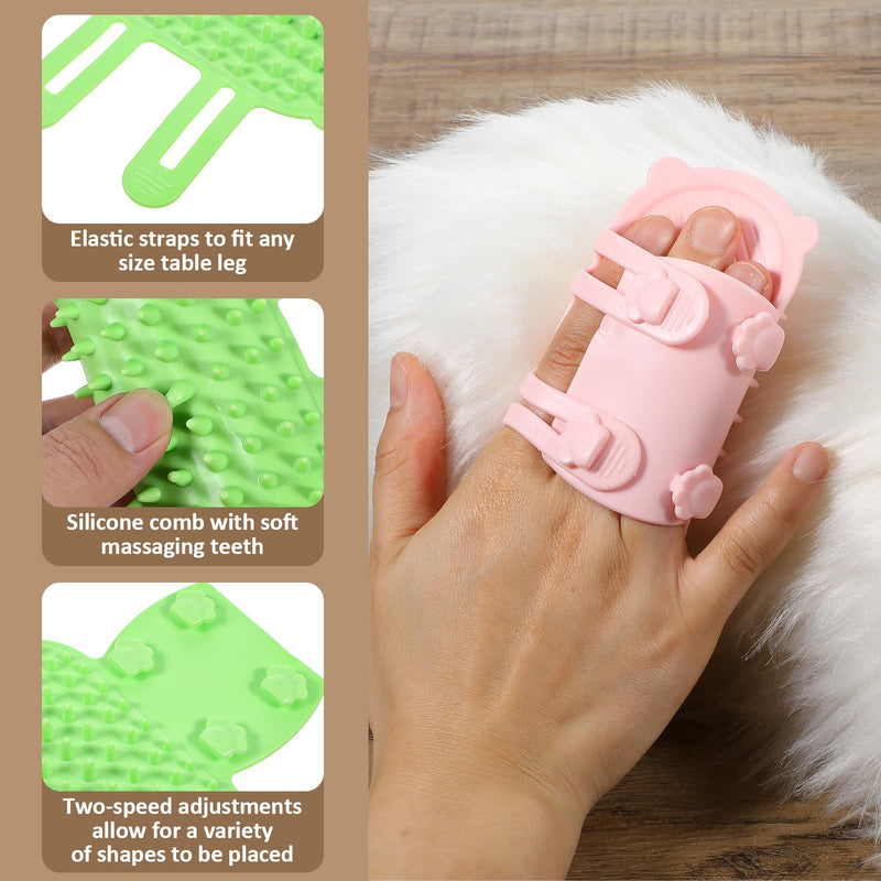 4Pcs 2-in-1 Silicone Cat Face Scratchers, Self-Cleaning Massage & Shedding Tool, Adjustable Cat Face Scratchers for Climbing Frames & Table Legs, Reduces Shedding, Scratching & Itchiness - BeesActive Australia