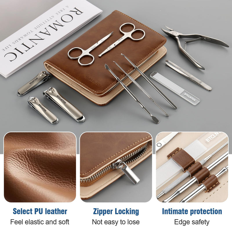 Stainless Steel Nail Clippers Toenail ingrown Clipper Set 15in 1 Pedicure Personal Care Tool Thick toenail Nail File Foot File Cuticle Remover-Heel Scraper and Foot Scrub Cuticle Remover - BeesActive Australia