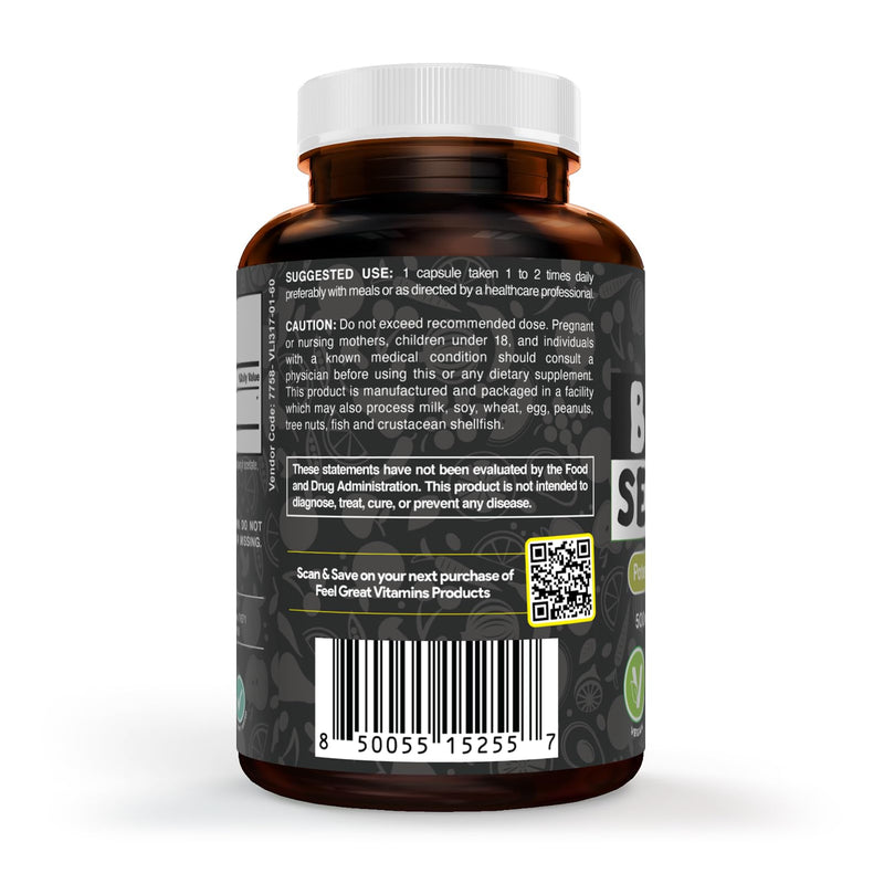 Feel Great Vitamins Black Seed Oil Softgels – Cold-Pressed Nigella Sativa with Vitamin E – 500mg – 60 Vegan Capsules – Non-GMO, Made in USA