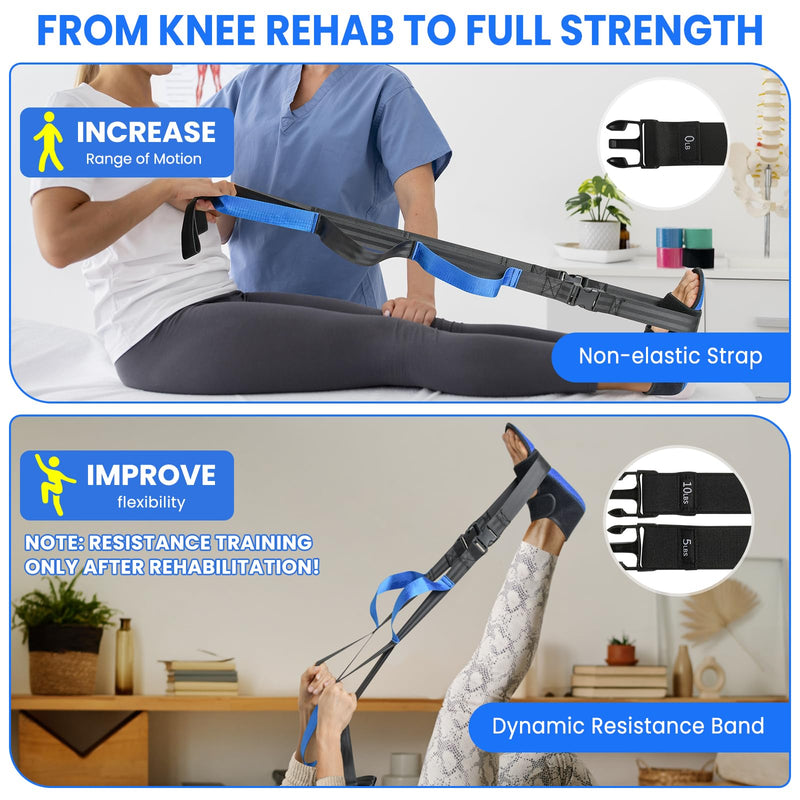 Knee Replacement Recovery Aids - Upgraded Knee Surgery Recovery Equipment, Knee Rehabilitation Equipment For ACL PCL MCL Knee Surgery, Improve Mobility And Flexibility For Knee Pain