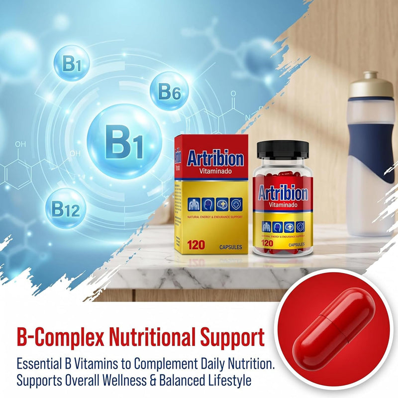 Artribion Vitaminado MAX B-Complex Capsules, Daily Nutritional Support with Essential B Vitamins, Easy Capsule Format, 120 Count (1) 1