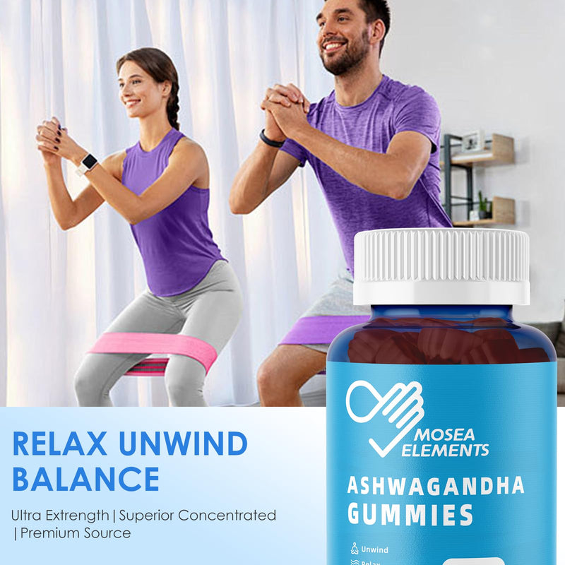 2 Pack Ashwagandha Gummies & Vitamin D for Men & Women - Relax & Restore, Ashwa Root Extract Supplement Gummy, 120 Mixed Berry Flavored Gummies