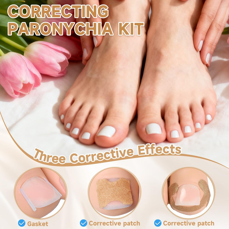 201 Pcs Ingrown Toenail Corrector Kit with Breathable Correction Strips, Curved Nail Patches, Toenail Lifter Tools, Complete Home Pedicure Set for Daily Nail Grooming & Nail Shaping