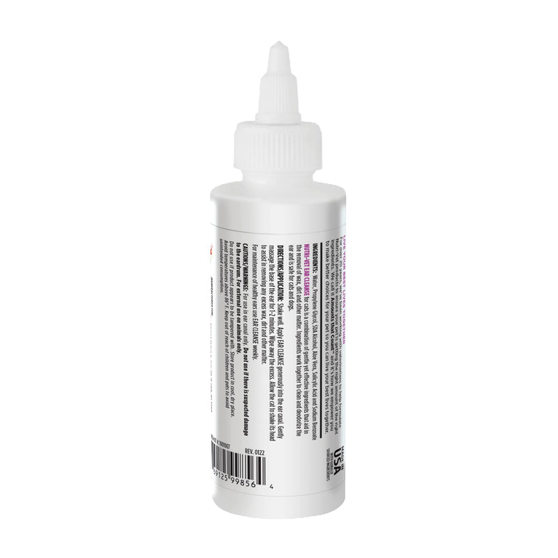 Nutri-Vet Ear Cleanser for Cats - Cleans and Deodorizes with Gentle Ingredients - Itch & Infection Relief - 4 Ounces 4 Ounce