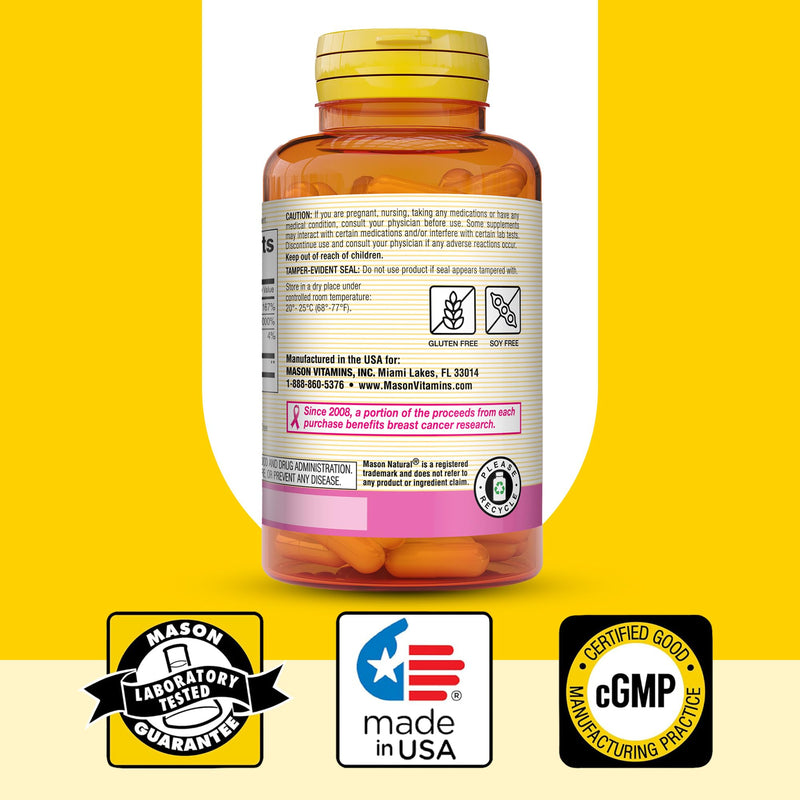 MASON NATURAL 1500mg Collagen with Vitamin C, Biotin, & Calcium, 40 Day Supply Capsules, Supplement for Hair, Skin, and Nails. (Pack of 2) Unflavored 120 Count (Pack of 2)