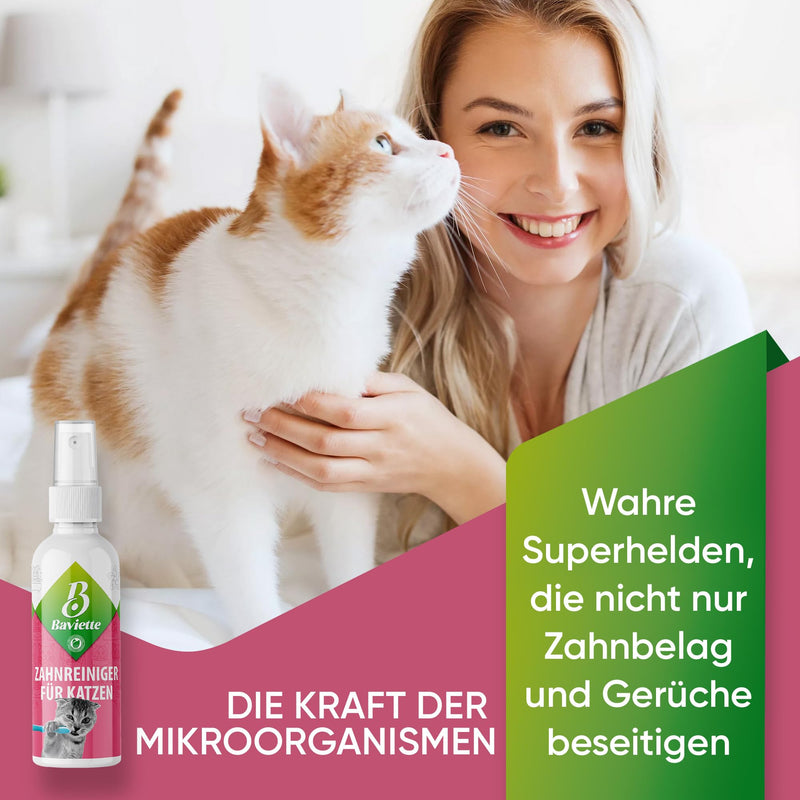 Baviette cat care set: (300-fold) probiotic plaque for teeth cleaning for cats - optimal oral care, dental care, effective against bad breath and tartar, odor-free (oral care) oral care 100ml - BeesActive Australia