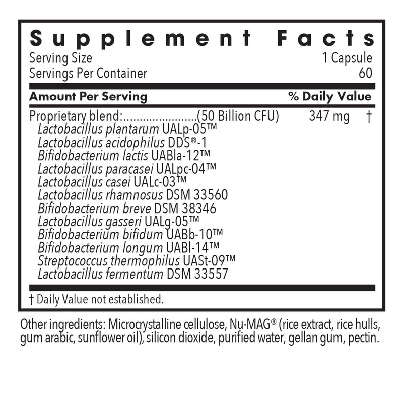 ARG Essential Biotic Complete 50 Billion CFU Probiotic, 60 Capsules | 50 Billion CFU Delayed Release Probiotic for Gut and Digestive Support, Hypoallergenic Vegetarian Capsules