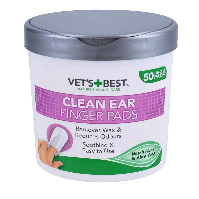 AB Tools 100PK Dog Pet Ear Cleaning Finger Pads Wipes Removes Wax Dog Hygiene