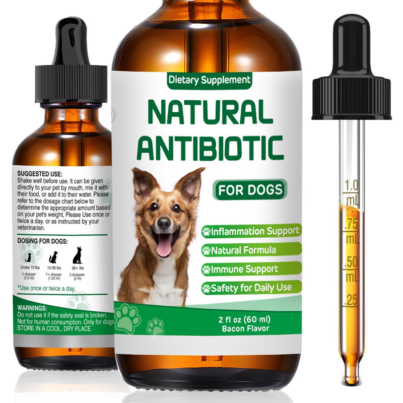 Antibiotics for Dogs,Natural Antibiotics for Dogs,Dog Antibiotic,Pet Antibiotic, Dog Multivitamin, Supports Allergy and Itch Relief,Dietary Supplement,Natural Herbal Supplement 60ml
