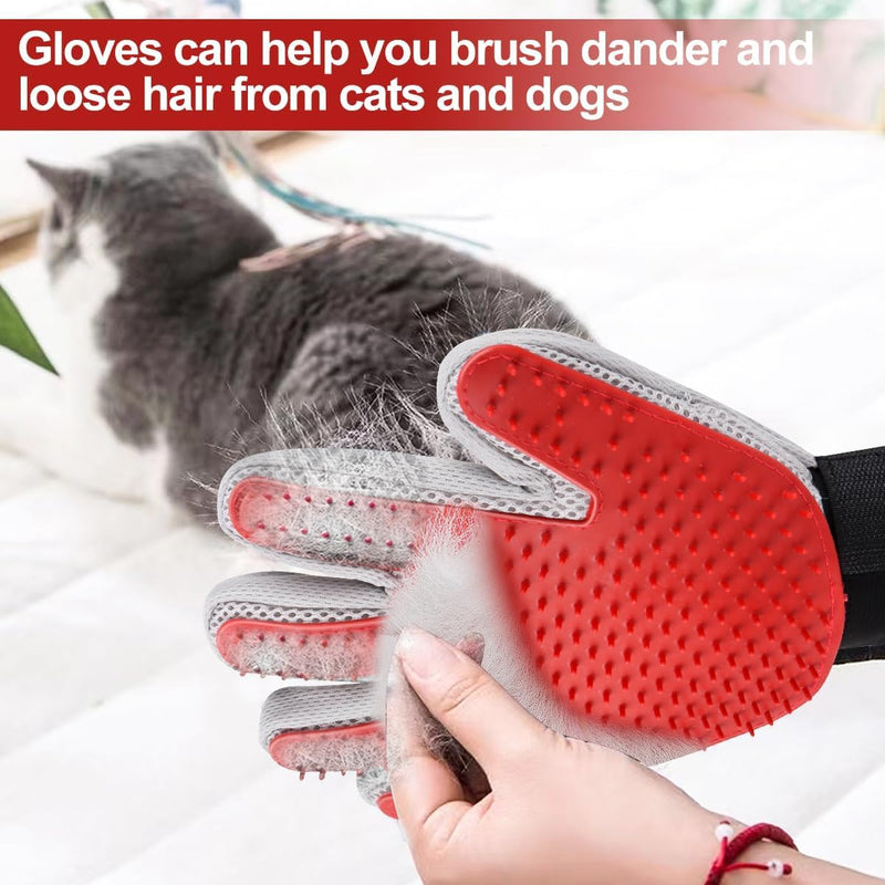 1 pair of cat gloves, cat gloves grooming, double-sided cat brush glove, fur glove for cats, pet glove for short hair and long hair - BeesActive Australia