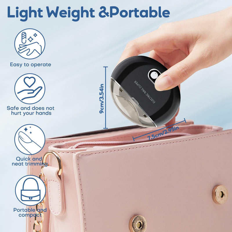 Electric Nail Clipper & Nail File - Baby Electric Nail File with Automatic Trimmer with LED Light - USB Rechargeable Electric Nail Clipper with Built-in Storage for Baby, Kids, Adults, Seniors
