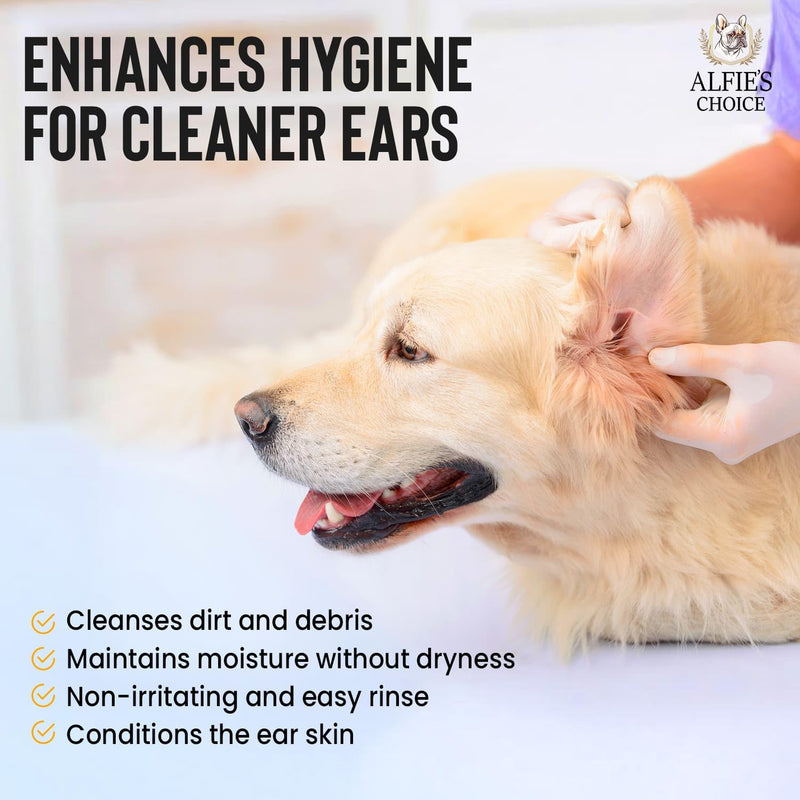 ALFIE'S CHOICE Dog Ear Wash - with Lavender & Tea Tree Oil to Soothes Pet Itchy Ears – Ear Wash for Dogs Cleans Debris and Buildup - Advanced Ear Cleanser for Dogs and Cats 16 fl oz - BeesActive Australia